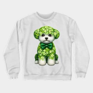 Clover Bichon Frise Dog St Patricks Day Crewneck Sweatshirt